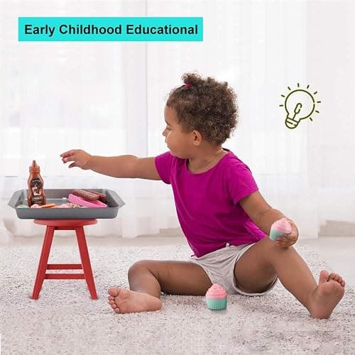 Elitoky Cookie Play Food Set, Play Food for Kids Kitchen - Play Kitchen Accessories - Play Baking Cookies and Cupcakes Plastic Toy Food for Pretend Play, Kids Toddler Childrens Birthday Gifts thumbnail 2