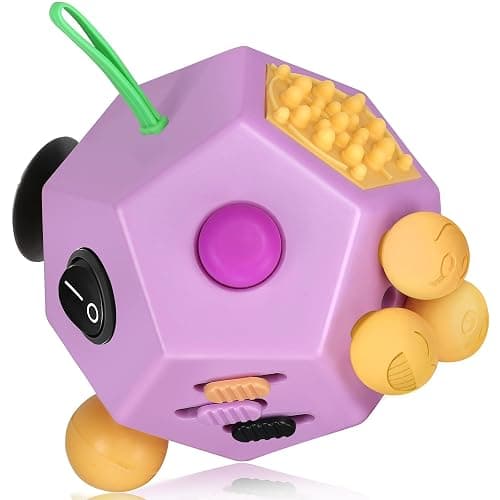 VCOSTORE Fidget Cube for Kids Adults, Fidget Toys for Anxiety, Cube Fidgets Toy Anti Stress Autism OCD ADHD, 12 Sided Sensory Toys for Adult Girls Boys Teens - Image 1