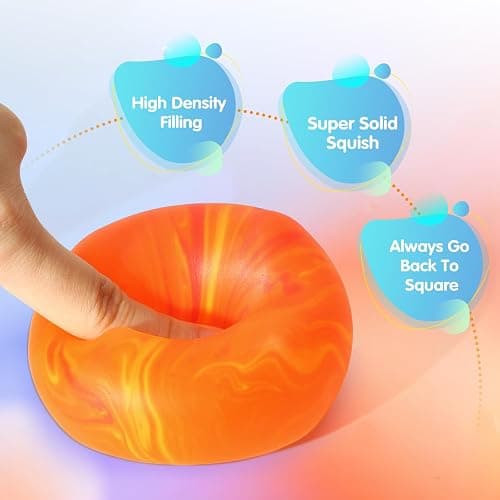 Fidget Toys Squishy Stress Cube, Swirl Stress Balls for Kids Adults Squishies Stress Relief, Ice Squishy Cube Sugar Balls, Sensory Toys for Kids with Autism (Green+Purple+Orange) thumbnail 2