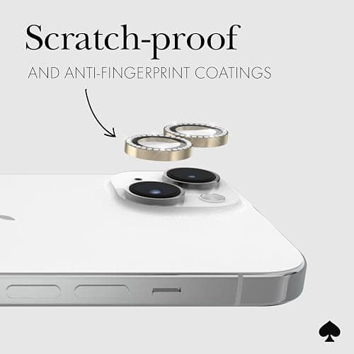 kate spade new york iPhone 15 / iPhone 15 Plus Camera Lens Protector with Aluminum Ring - Crystal thumbnail 6