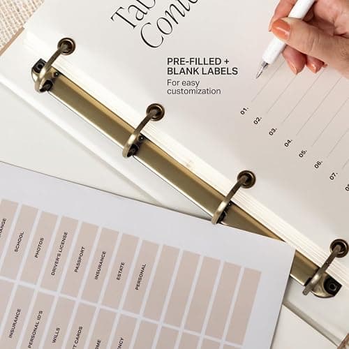 DailyDocs Document Organizer Binder – Premium Linen Folder System with Full & Half-Page Envelopes for Important Papers, Passports, Birth Certificates & More thumbnail 6