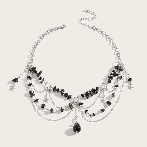 Blue Drop Renaissance Jewelry Natural Stone Star y2k Fairy Renaissance Choker Necklace for Women Fairy Fantasy Boho Jewelry thumbnail 4