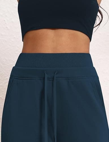HeSaYep Women's Wide Leg Sweatpants Double Waisted Baggy Sweat Pants with Pockets thumbnail 5