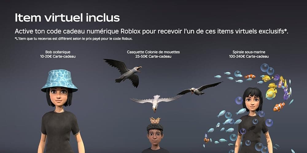 Carte Cadeau Roblox - 2,000 Robux (article virtuel exclusif inclus] (Code digital pour ordinateur, téléphone, tablette, Xbox One, Xbox Series X|S, Oculus Rift et HTC Vive) thumbnail 2