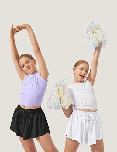 Ewedoos 2 in 1 Flowy Shorts Girls Butterfly Athletic Shorts Size 10-12 Cute Preppy Trendy Shorts Skirt for Teen Girls thumbnail 3