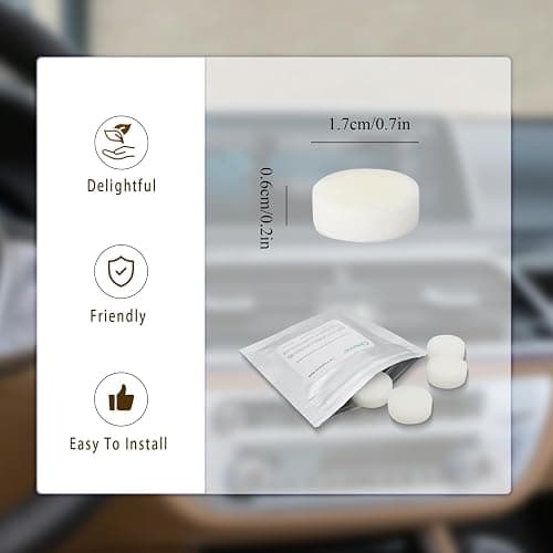 ORIESSE 32pcs Vanilla Car Air Freshener Vent Clips Refill Fragrance Tablets | 8 Pack 1.7cm/0.7inches Diameters Sweet Vanilla Scented Pads for Car Scents thumbnail 3