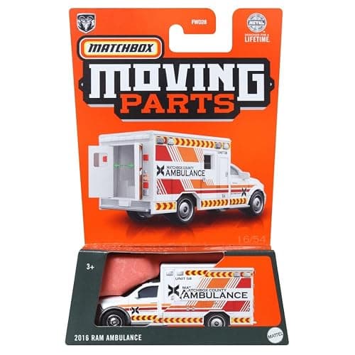 Matchbox Moving Parts 2016 Ram Ambulance, White - Image 1