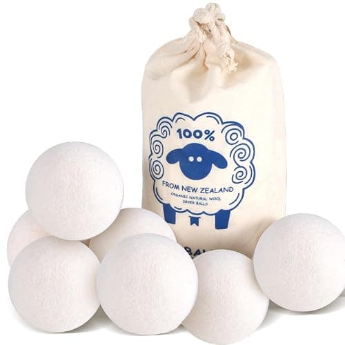 Wool Dryer Balls (2.4")6-Pack, Dryer Balls Laundry Reusable, Natural Fabric Softener, Reduces Clothing Wrinkles, Cuts Drying Time, A More Effective Alternative to Plastic Balls and Liquid Softeners - Image 1