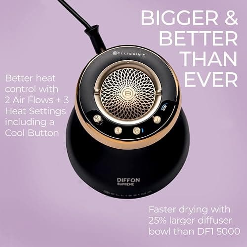 Bellissima Diffon Supreme Diffuser & Curly Hair Dryer - XL Diffuser for Long Waves, Curls, Coils - Cool Button - Anti-Frizz Technology thumbnail 4