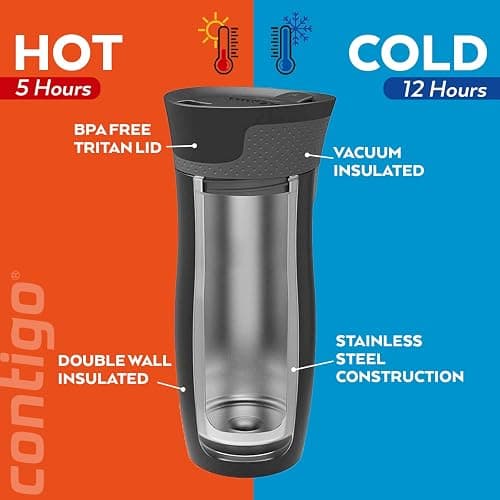 Contigo West Loop Autoseal Travel Mug, Stainless Steel Thermal Mug, Vacuum Flask, Leakproof Tumbler, Coffee Mug with BPA-Free Easy-Clean Lid thumbnail 8