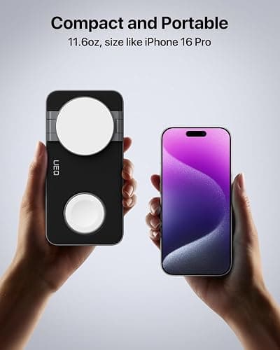 UEQ Foldable 3 in 1 Wireless Charging Station for Apple Compatible with Magsafe Charger Stand,Magnetic Wireless Charger Station for iPhone 17 Air16 15 14 13 12 Series,Airpods Pro,Apple Watch(Black) thumbnail 5
