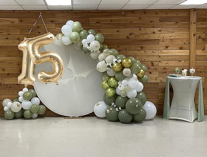 40 Inch Light Gold 15 Number Balloons White Gold Giant 15 Foil Mylar Helium Large Digital Balloon Champagne Gold Birthday Numbers Jumbo Balloons 15th or 51st Anniversary Party Decorations Supplies thumbnail 3