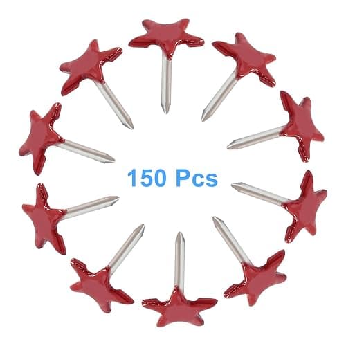 Piutouyar 150 Pcs Star Push Pins, Red Upholstery Tacks Star Shaped Decorative Thumb Tacks Metal Upholstery Pins for Upholstered Furniture Cork Board DIY Projects or Home Decor 11 x 13mm thumbnail 4