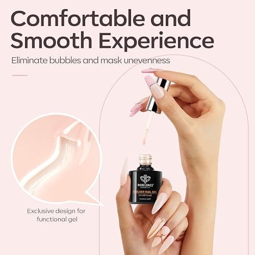 modelones Builder Nail Gel, 8-in-One Cover Nude Builder, LED Lamp Cured Thickening Apex Building Strengthener Extension Rubber Color Base Gel Polish Glue in a Bottle for Home DIY Salon Girls thumbnail 8