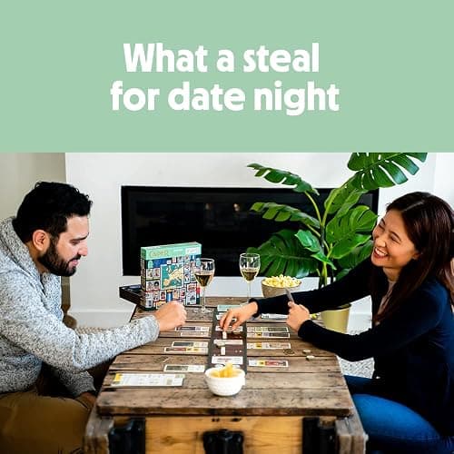 Caper Europe | Strategic Two-Player Board Game for Ages 10+ | Fast-Paced Card Drafting Heist Across Europe | Travel-Friendly Box with Stunning Art | Perfect for Couples and Family Game Night thumbnail 5