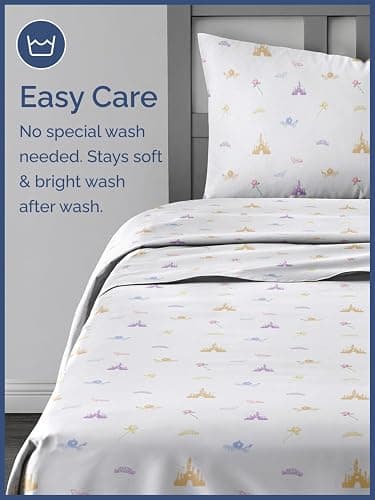 Kids Princess Twin 3 Piece Sheet Set - Boys, Girls, Teens, Toddler - Easy Fit Deep Pockets - Breathable, Hotel Quality Bedding Sheets - Machine Washable - Wrinkle Free - Cute, Cozy, Soft - CGK Linens thumbnail 5