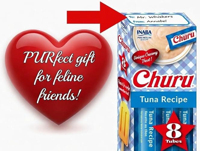 INABA Churu Lickable Purée Natural Cat Treats Gift Box - Tuna with Salmon Recipe, 8 Tube Gift Box thumbnail 3
