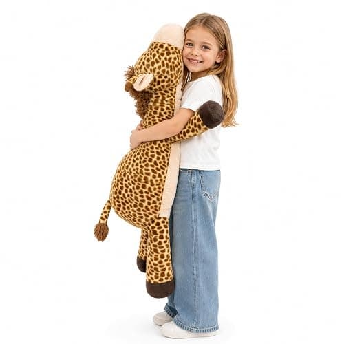 MMguai 40inch Giant Giraffe Stuffed Animal, Cute Cuddly Stuffed Giraffe Plush Toy Pillow, Big Large Soft Giraffe Plushie Gift for Kids, Adults, Boys & Girls, Birthday thumbnail 3