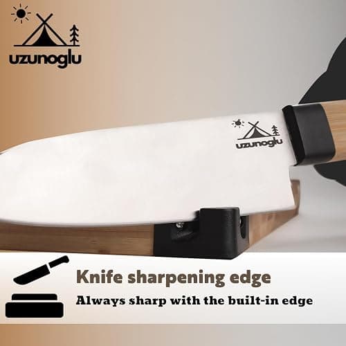Foldable Bamboo Cutting Board Set - with Knife, Peeler, Bag & Built-in Sharpener – Portable Compact Chopping Board for Camping, Picnic, Travel & Kitchen – Non-Slip, Eco-Friendly, Multi-Purpose Design thumbnail 6