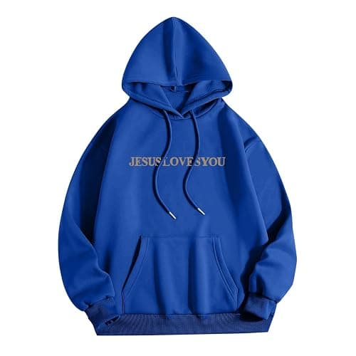 Jesus Loves You Hoodie Womens Christian Sweatshirt Christian Hoodies Oversized Jesus Sweatshirt Long Sleeve Pullover thumbnail 3