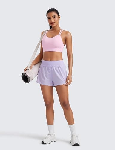 CRZ YOGA Softness Mold Womens Butterluxe Strappy Longline Sports Bra - Double Spaghetti Strap Workout Yoga Crop Top Athletic thumbnail 4