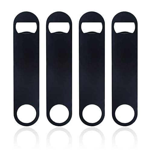 KTOJOY 4 PACK Stainless Steel Flat Bottle Opener, Beer Bottle Opener, 7inch, with Exquisite Packaging, for Kitchen, Bar or Restaurant, Black, - Image 1