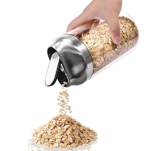 Aelga 34oz Glass Food Jars Canisters with Lid, Wide Mouth Storage Jars with Airtight Lids, Clear Food Storage Containers for Flour, Cereal, Coffee, Nuts & More - Image 1
