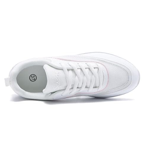 YHYLRON White Cheer Shoes for Womens Cheerleading Shoes Girls Youth Cheerleading Shoe Tennis Training Athletic Flats Breathable Cheer Sneaker Size thumbnail 2