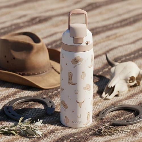 Cowgirl Insulated Stainless Steel Water Bottle with Straw for Sports and Travel, 32oz, Gifts for Women Girls Friends Teens Birthday Christmas thumbnail 7