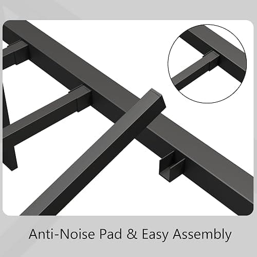 zunatu Twin Size Metal Bed Frame, Victorian Style Headboard and Footboard | Steel Slat Support Platform Bed, No Box Spring Needed, Under Bed Storage, Easy Assembly, Black thumbnail 3
