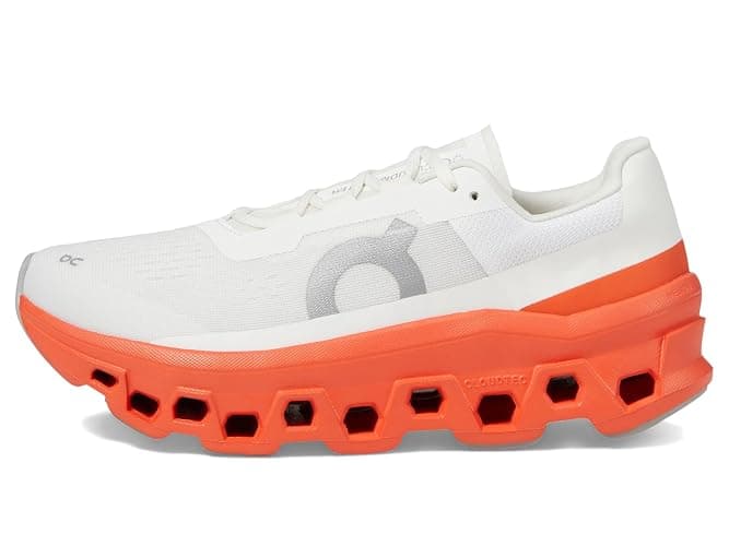 On Women's Cloudmonster Sneakers - 11 - White/Flame thumbnail 4