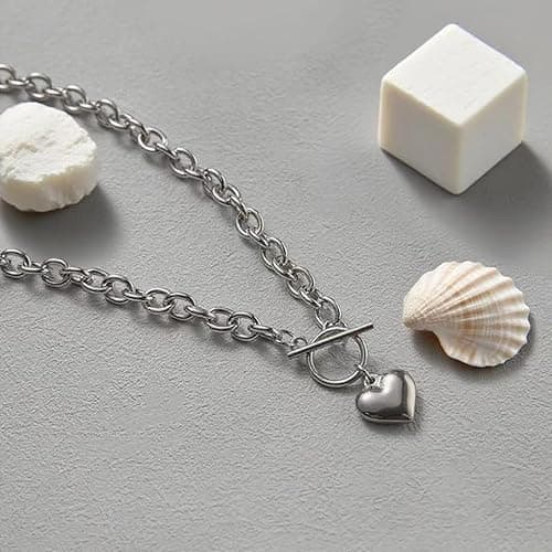 pichuxiu Heart Necklace for Women 18k Gold/Silver Dainty Heart Charm Chain Jewelry Love Pendant Choker Stainless Steel Bible Verse Birthday Christmas Minimalist Elegant Gift for Her thumbnail 7