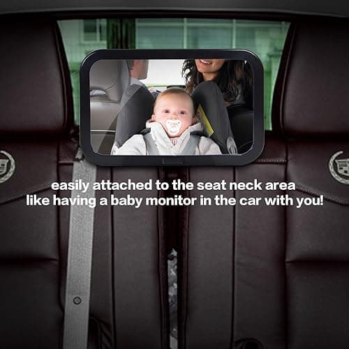 Shynerk Baby Car Mirror, Rear Facing Car Seat Mirror Safety for Infant Newborn, Baby Mirror with Wide Rearview & 360° Rotation, Shatterproof & Easy Assembled Crash Tested thumbnail 4