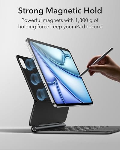 ESR iPad Air 13 Inch Case Keyboard (M3/M2, 2025/2024) & iPad Pro 12.9 inch (3/4/5/6th Gen) Magic Keyboard, Easy-Set Floating Cantilever Stand, Precision Multi-Touch Trackpad, Rebound Series, Black thumbnail 6
