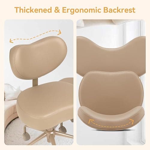 Pipersong Meditation Chair Plus, Cross Legged Chair with Wheels, ADHD Chair, Criss Cross Desk Chair with Lumbar Support and Adjustable Stool, Flexible Design for Fidgety Sitters, Ivory thumbnail 8