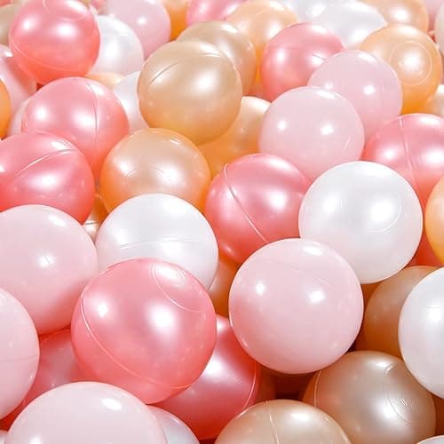 Heopeis Ball Pit Balls Pack of 100 200 500 - Star and Round Set BPA Free Phthalate Free Non-Toxic Crush Proof Play Balls Soft Plastic Balls for Toddlers Baby Kids Birthday Pool Tent Party thumbnail 3