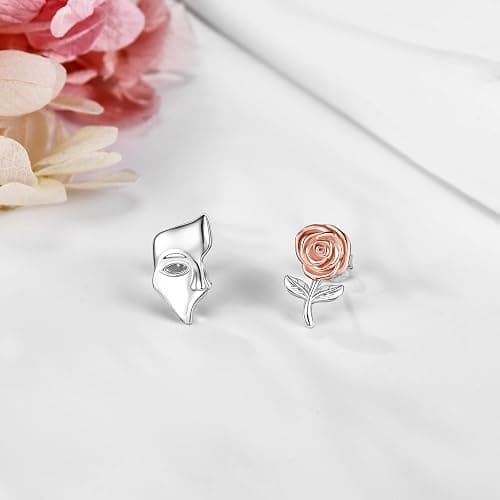 Phantom of the Opera Earrings Sterling Silver Phantom of the Opera Mask Stud Earrings Jewelry Theater Gifts for Women Men thumbnail 4