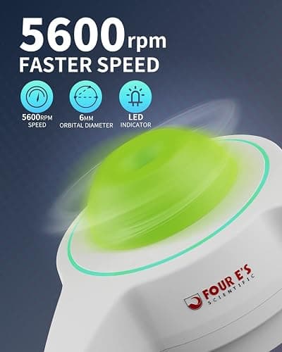 Mini Vortex Mixer with Extra Interchangeable Silicone Cap, Lab Vortex Shaker with Touch Function, 5600rpm, 6mm Orbital Diameter, for Acylic Paints, Nail Polish, Test Tubes, Green thumbnail 2