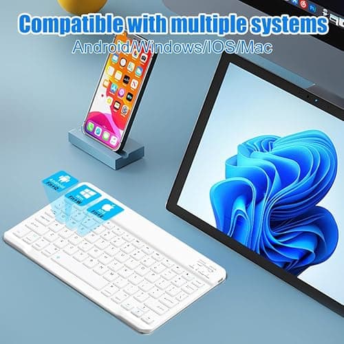 Bluetooth Keyboard for iPad 10th Generation, iPad Pro 13/12/11/10/9/8/7 inch, iPad Air 13/11th Gen, iPad mini, Samsung Xiaomi Tablets - Slim Wireless Portable Travel Office Computer Accessories thumbnail 2