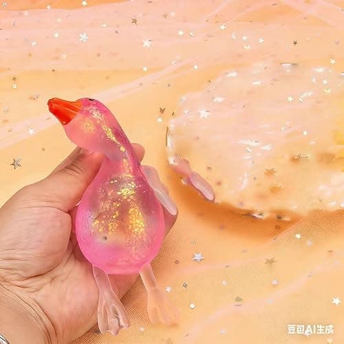 Cute Duck Squishy Sugar Stress Ball,Soft Duck Stress Relief Sugar Ball Squishy Ultra Squishy and Moldable Slow Rise Relaxing (Pink) thumbnail 5