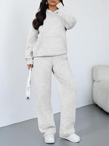 Trendy Queen 2 Piece Lounge Sweat Sets Plus Size Fall Fashion Matching Sweatsuits Wide Leg Pants Travel Outfit Winter Clothes thumbnail 6