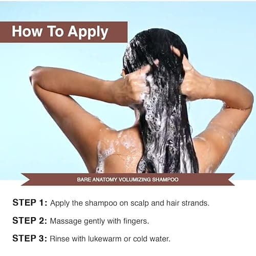 Bare Anatomy Volumizing Shampoo | For Fine Hair - Adds Lift & Body, Volumizing & Detangling Without Weighing Down | Paraben & Sulphate Free | Women & Men | 8.4 Ounce thumbnail 5