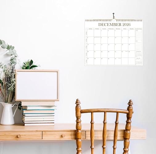 2026 Calendar - Wall Calendar 2026 from January 2026 - June 2027, 18 Months Calendar with Premium Paper, Twin-Wire Binding & Hanging Hook, 12" x 14.5", Golden thumbnail 6