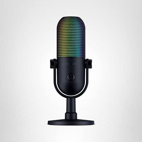 Razer Seiren V3 Chroma RGB USB Microphone: Stream & Game Reactive Lighting - Tap-to-Mute Sensor - Condenser Mic - Digital Gain Limiter & Shock Absorber - PC, Discord, OBS Studio, XSplit - Black thumbnail 10