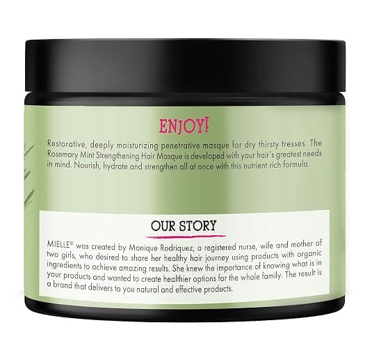 Mielle Organics Rosemary Mint Strengthening Hair Mask for Damaged Hair - Deep Conditioning Treatment Enriched with Biotin, Honey & Coconut Oil - Helps Encourage Longer, Healthier Strands (12 Oz) thumbnail 9