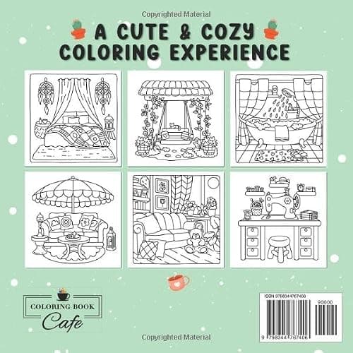 Cozy Corners: Coloring Book for Adults and Teens Featuring Super Cute Nooks and Hygge Spaces for Relaxation (Cute and Comfy Coloring Books) thumbnail 2