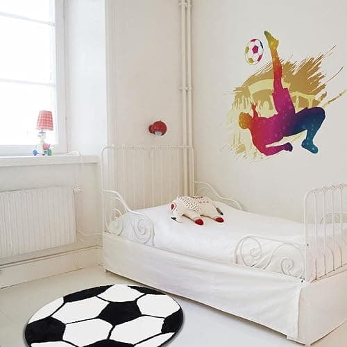 JeogYong Soccer Rug, Soft and Comfy Sports Themed Round Area Rugs Bedroom Living Room Carpet Kitchen Mat Bath Rugs for Bathroom, Soccer Themed Room Decor for Kids Bedroom Men Cave - Soccer Ball thumbnail 6