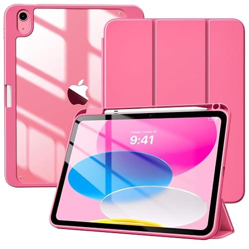 TiMOVO Case for iPad (A16) 11th Generation 11 Inch 2025, iPad 10th Generation Case 10.9 Inch 2022 with Pencil Holder,Slim Protective Cover with Clear Back Shell,Auto Wake/Sleep, Watermelon Pink - Image 1