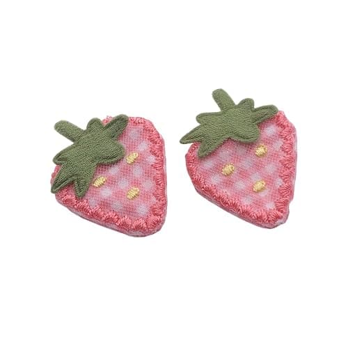2Pcs Fabric Strawberry Hair Clips for Women Girls Sweet Hairpins Pink Barrettes Duckbill Hair Accessories，Clips and Barrettes - Image 1