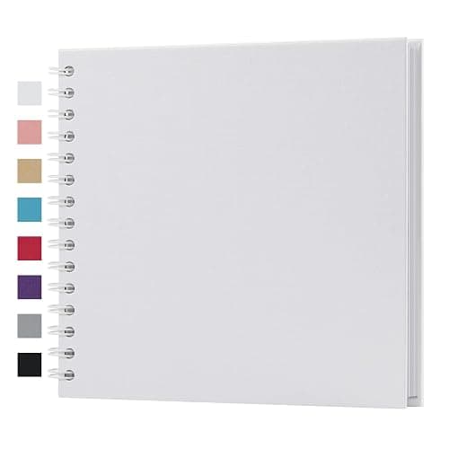 potricher 8 x 8 Inch DIY Scrapbook Album 40 Pages Hardcover Kraft Paper Scrap Book Photo Albums Memory Book for Wedding and Anniversary Family (White, 8 Inch) - Image 1